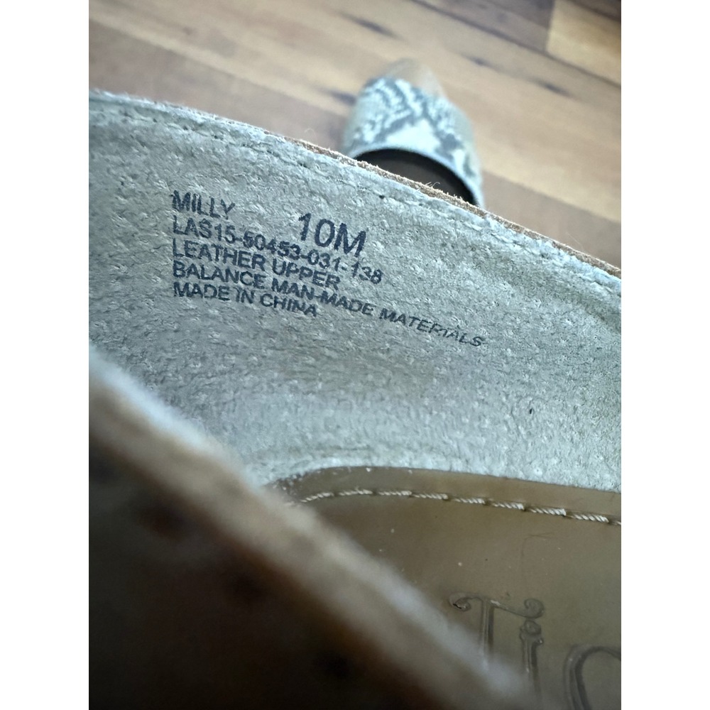Latigo Milly Snakeskin Print Leather d'Orsay Flats Tan Brown Womens 10M - Picture 5 of 5